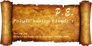 Polyákovics Elemér névjegykártya